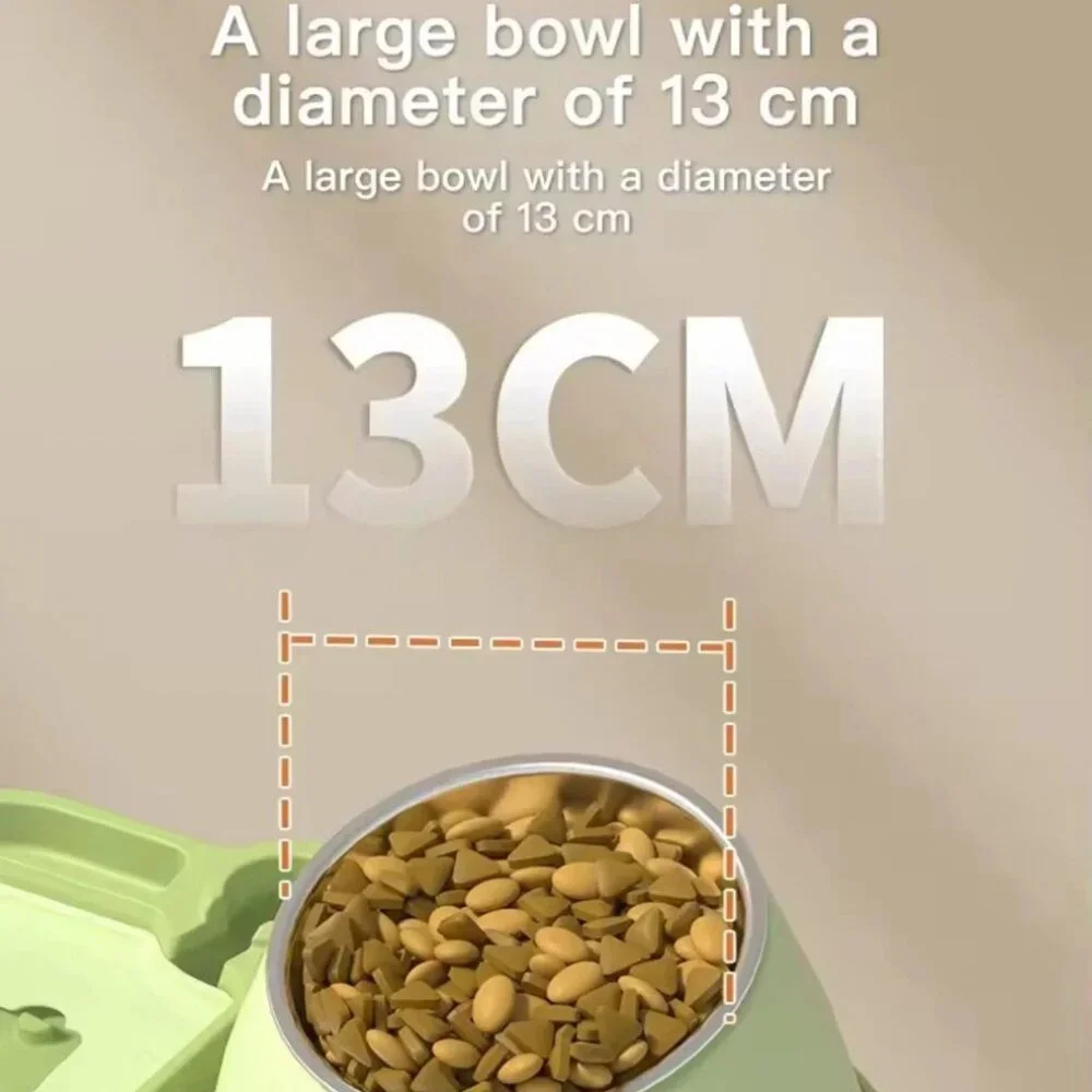 2-in-1 Pet Feeder and Automated Water Dispenser with Stainless steel Bowl
